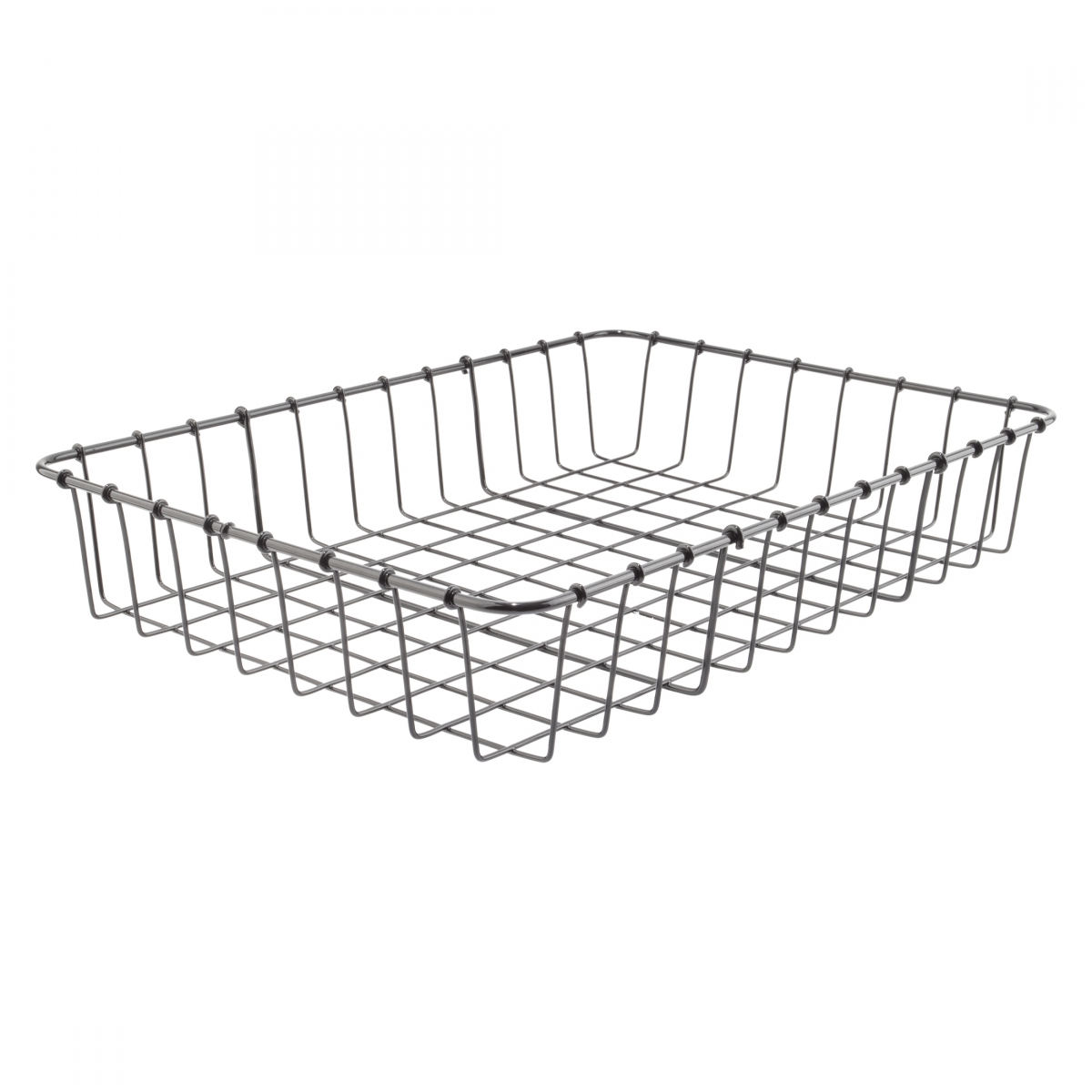 Wald Products No Hardware Basket Black Steel 17x12x3`