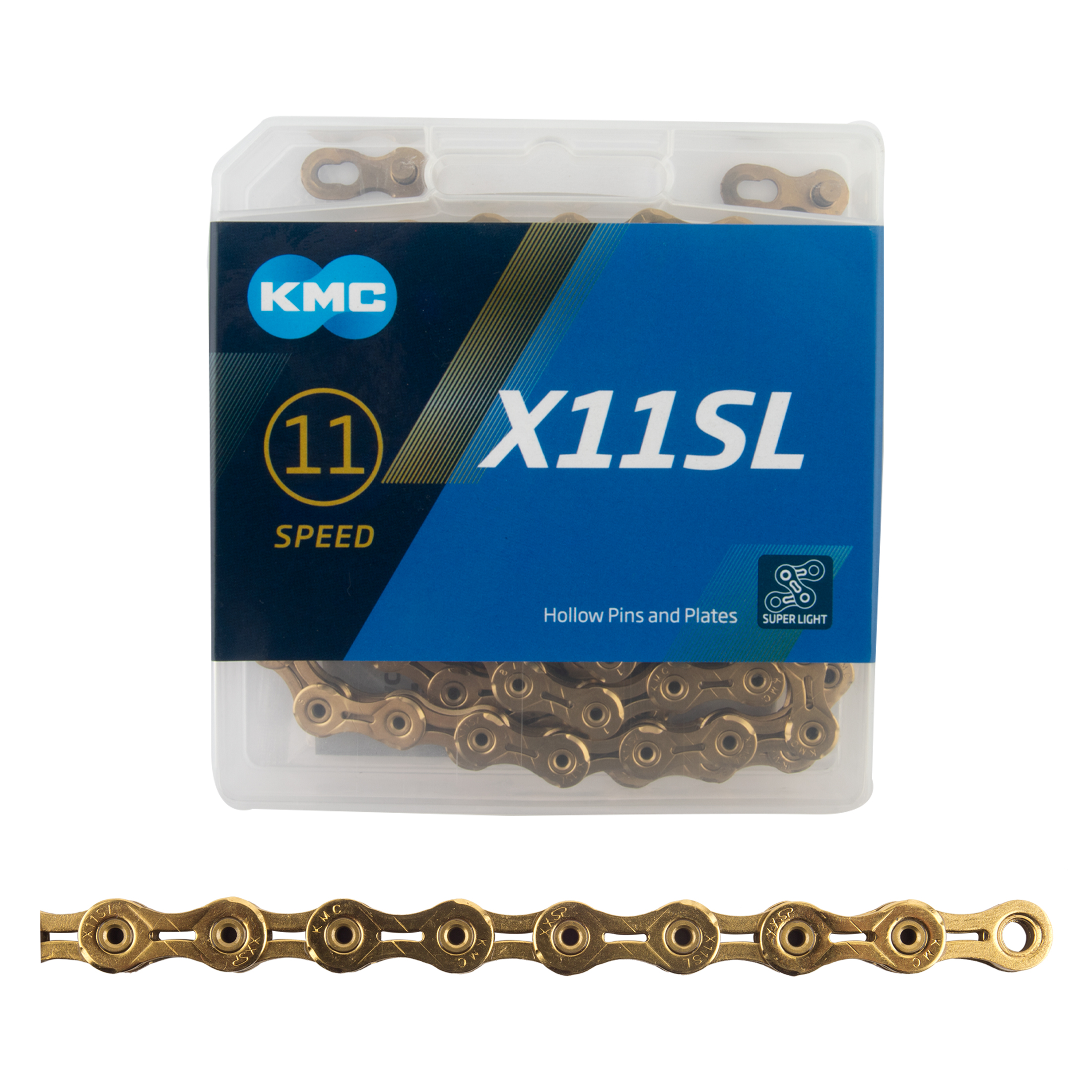KMC X11SL Gold 116-Link Chain For 11-Speed Mountain & Road Bikes (Includes Missing Link)