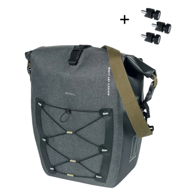 BAG BASIL PANNIER NAVIGATOR STORM L 25-31L SINGLE MIK STUDS BK