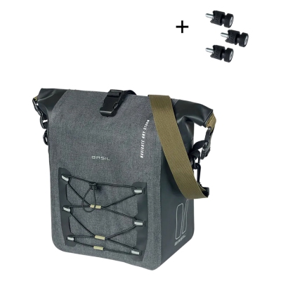 BAG BASIL PANNIER NAVIGATOR STORM M 12-15L SINGLE MIK STUDS BK