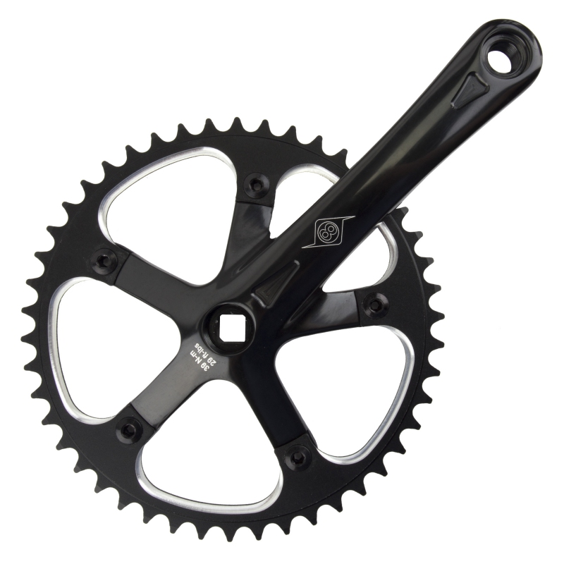 CRANKSET OR8 P/P TRACK 165x46 3/32 SQ BK/BK