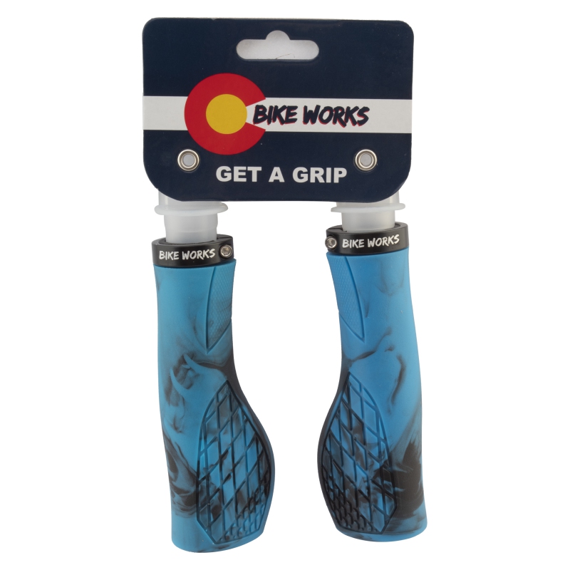 GRIPS BIKE WORKS ERGO 130mm BU/BK