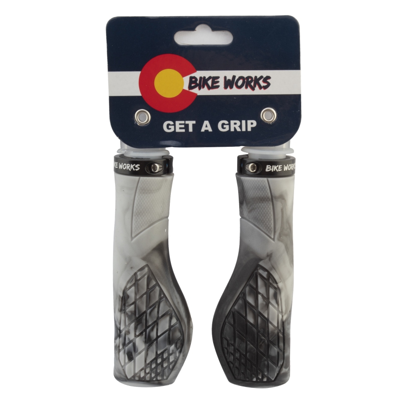 GRIPS BIKE WORKS ERGO 130mm WH/BK
